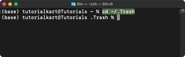 Empty Trash from Terminal in Mac
